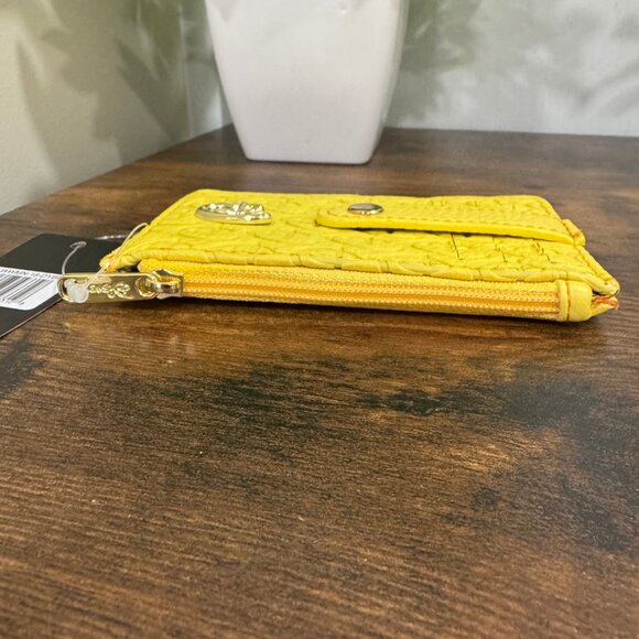 Wallet ID Card Holder - Disney Signature D Debossed Yellow PU with Gold Metal D - Picture 3 of 3